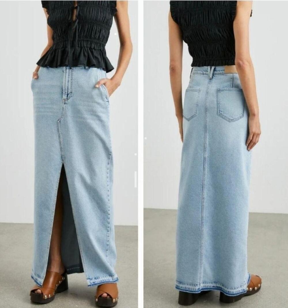 Rails Manhattan skirt Reef Let Down Hem Denim Maxi | 27 Festival Boho Festival
